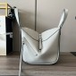 Loewe Compact Hammock bag in soft grained calfskin-Pearl Grey
