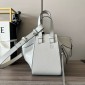 Loewe Compact Hammock bag in soft grained calfskin-Pearl Grey