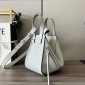Loewe Compact Hammock bag in soft grained calfskin-Pearl Grey