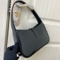 YSL Borsa Hobo LE 5 À 7 in Patent Leather-Black