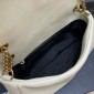 Saint Laurent Calypso Small in Plunged Lambskin-Blanc Vintage