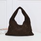 Bottega Veneta Small Hop Shoulder Bag in Smooth suede-Fondant