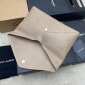Saint Laurent Cassandre Large Envelope Pouch in Lambskin-Dusty grey