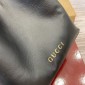 Gucci GG Emblem Mini Buckeket Bag -Black leather 