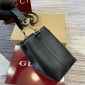 Gucci GG Emblem Mini Buckeket Bag -Black leather 