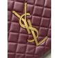 Saint Laurent Icare Medium in Quilted Nappa-Rouge Cabernet  