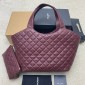 Saint Laurent Icare Medium in Quilted Nappa-Rouge Cabernet  