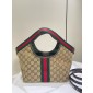 Gucci Giglio small tote bag-Beige and dark brown Canvas