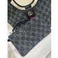 Gucci Giglio small tote bag-Blue and white GG denim
