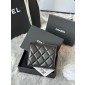 Chanel nero pelle di agnello piccolo portafoglio piegato oro hardware