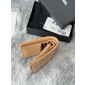 Chanel Beige pelle granulata piccolo portafoglio piegato hardware oro