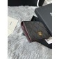 Chanel nero pelle granulata piccolo portafoglio piegato oro hardware