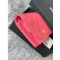 Chanel Fuchsia pelle granulata piccolo portafoglio piegato hardware oro