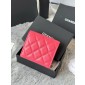 Chanel Fuchsia pelle granulata piccolo portafoglio piegato hardware oro
