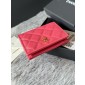 Chanel Fuchsia pelle granulata piccolo portafoglio piegato hardware oro