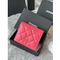 Chanel Fuchsia pelle granulata piccolo portafoglio piegato hardware oro