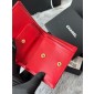 Chanel Rosso pelle granulata piccolo portafoglio piegato Oro hardware