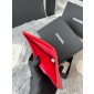 Chanel Rosso pelle granulata piccolo portafoglio piegato Oro hardware