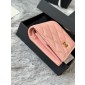 Chanel pelle rosa granulata piccolo portafoglio piegato hardware oro