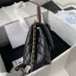 Chanel Small Coco Handle Bag-Black with burgund lizard handle