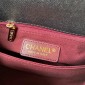 Chanel Small Coco Handle Bag-Black with burgund lizard handle