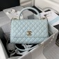 Chanel Medium Coco Handle Bag-Light blue