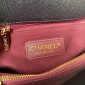 Chanel Medium Coco Handle Bag-Black with Burgundy Lizard handle