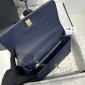 Chanel Medium Coco Handle Bag-Navy blue with Burgundy Lizard handle
