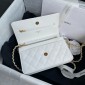 Chanel Classic Wallet on Chain in Grained leather-White