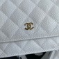 Chanel Classic Wallet on Chain in Grained leather-White
