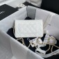Chanel Classic Wallet on Chain in Grained leather-White