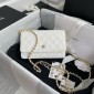 Chanel Classic Wallet on Chain in Grained leather-White