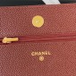 Chanel Classic Wallet on Chain in Grained leather-Burgundy 