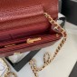Chanel Classic Wallet on Chain in Grained leather-Burgundy 