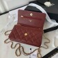 Chanel Classic Wallet on Chain in Grained leather-Burgundy 