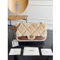 Borsa invernale Chanel Borsa a flap in lana-Brown/beige
