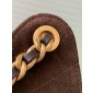 Chanel 25 Small handbag in Suede Calfskin-Dark brown