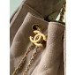 Chanel 25 Small handbag in Suede Calfskin-Light grey