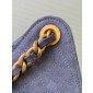 Chanel 25 Small handbag in Suede Calfskin-Blue