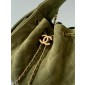 Chanel 25 Small handbag in Suede Calfskin-Green
