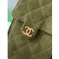 Chanel 25 Small handbag in Suede Calfskin-Green