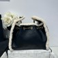 Chanel 25 Small handbag in Shearling Sheepskin-Black/white