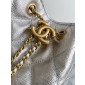 Chanel 25 Small handbag -Silver Grained leather 
