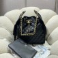 Chanel 25 Medium handbag -Black Grained Leather 