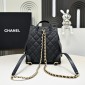 Chanel 25 Medium Backpack in Grained Calfskin-Black