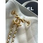 Chanel 25 Medium Backpack in Grained Calfskin-White