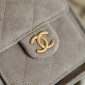 Chanel 25 Medium Backpack in Suede calfskin-Grey