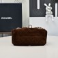 Chanel 25 Mini Bag in Suede Calfskin-Dark Brown