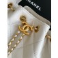 Chanel 25 Mini Bag in Grained Calfskin-White