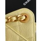Chanel 25 Mini Bag in Grained Calfskin-Yellow